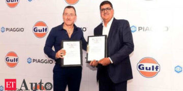 Gulf Oil partners with Piaggio to launch co-branded lubricants for CV, Auto News, ET Auto