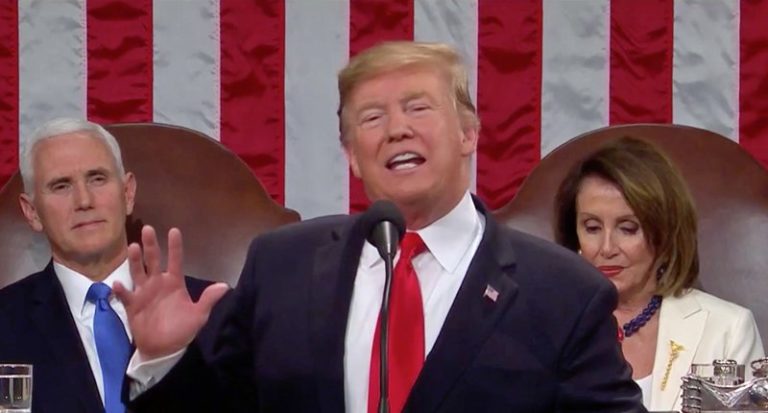 Internet calls BS on Trump claim Pelosi was ‘mumbling’ behind him using simple logic – Raw Story