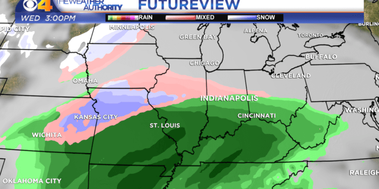 Weather system could bring wintry mess mid-week | CBS 4 – Indianapolis News, Weather, Traffic and Sports