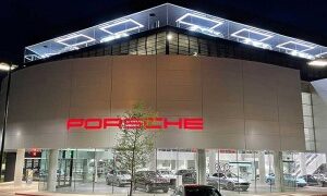 Top-tier branding with Elation SEVEN Battens at Porsche Dealership in Austin, TX