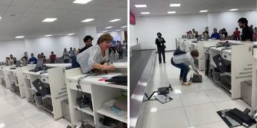 Rage caught on camera as ‘Lady Aeropuerto’ destroys airport computer equipment