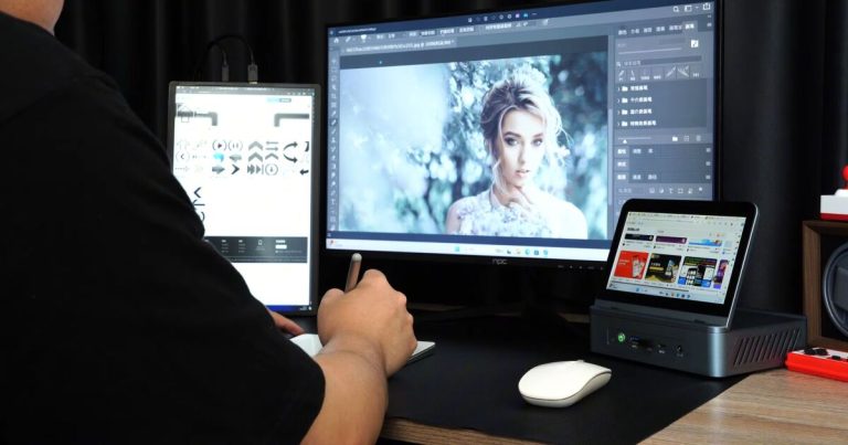 Ryzen-powered mini-PC goes all-in-one with flip-up 7-inch touchscreen